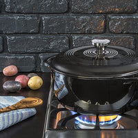 Lodge - 5.7 L Enameled Cast Iron Dutch Oven Midnight Chrome - EC6D18