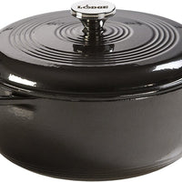 Lodge - 5.7 L Enameled Cast Iron Dutch Oven Midnight Chrome - EC6D18