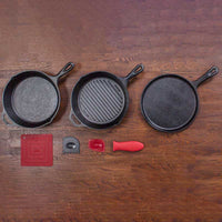 Lodge - 6 PC Essential Cast Iron Grill Pan Set - L6SPA41