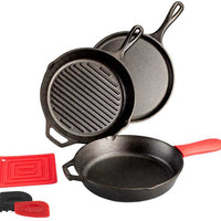 Lodge - 6 PC Essential Cast Iron Grill Pan Set - L6SPA41