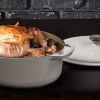 Lodge - 6.6 L Oval Enameled Cast Iron Dutch Oven Oyster - EC7OD13