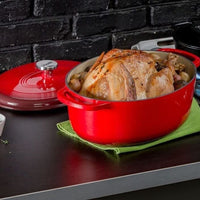 Lodge - 6.6 L Oval Enameled Cast Iron Dutch Oven Red - EC7OD43