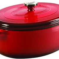 Lodge - 6.6 L Oval Enameled Cast Iron Dutch Oven Red - EC7OD43