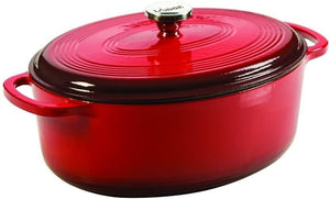 Lodge - 6.6 L Oval Enameled Cast Iron Dutch Oven Red - EC7OD43