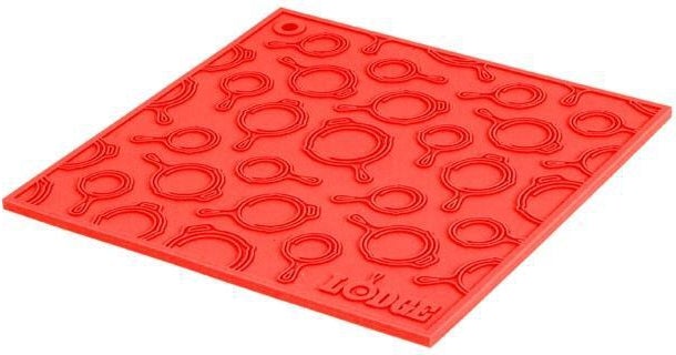 Lodge - 7" Square Silicone Trivet With Skillet Pattern Red - AS7SKT41