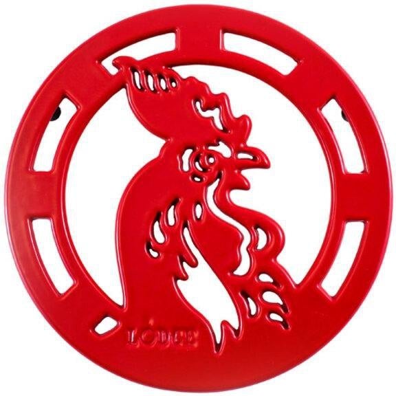 Lodge - 8" Enameled Cast Iron Rooster Trivet Red - EC8RT43