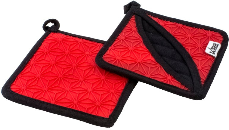 Lodge - Silicone & Fabric Potholder/Trivet Red - AS7SKT61