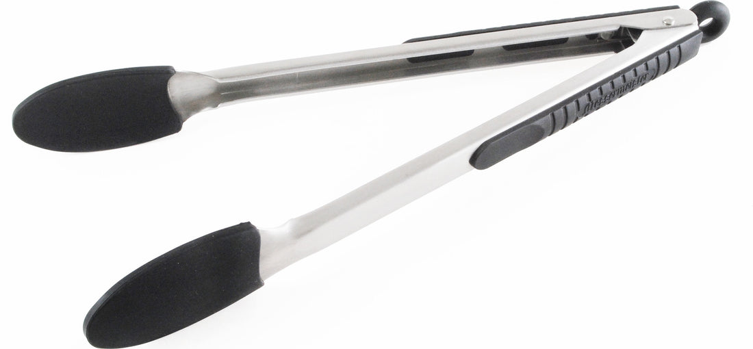 Messermeister - Black 12" Silicone-Coated Locking Tongs - 800-94