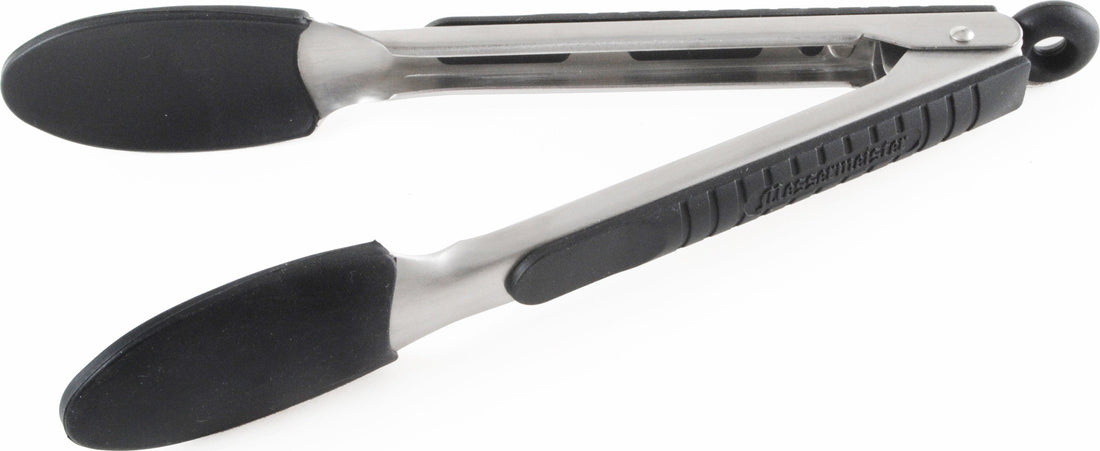 Messermeister - Black 9" Silicone-Coated Locking Tongs - 800-95