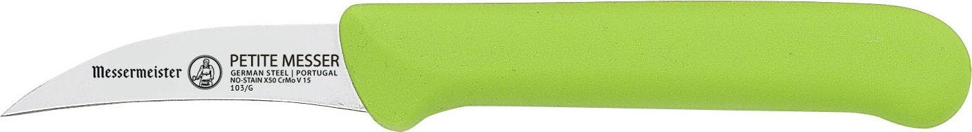 Messermeister - Green Petite Messer 2.5" Birds Beak Parer with Matching Sheath - 103/G