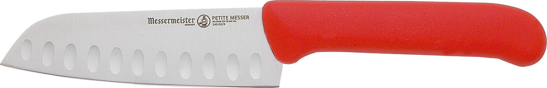 Messermeister - Red Petite Messer 5" Kullenschliff Santoku Knife - 140-5K/R