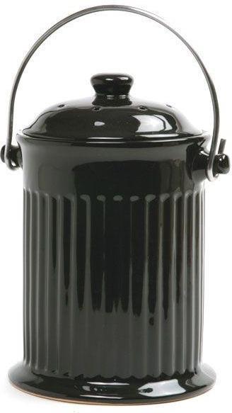 Norpro - 1 Gallon Ceramic Compost Crock Black - 93EB