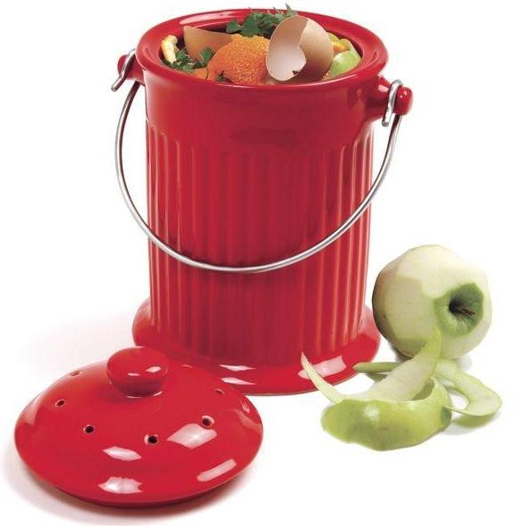 Norpro - 1 Gallon Ceramic Compost Crock Red - 93R