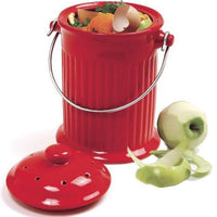 Norpro - 1 Gallon Ceramic Compost Crock Red - 93R