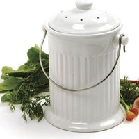 Norpro - 1 Gallon Ceramic Compost Crock White - 93