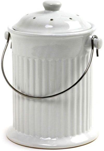 Norpro - 1 Gallon Ceramic Compost Crock White - 93