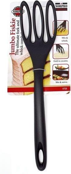 Norpro - 12" Black Jumbo Fiskie The Ultimate Fork & Whisk Combo - 1723