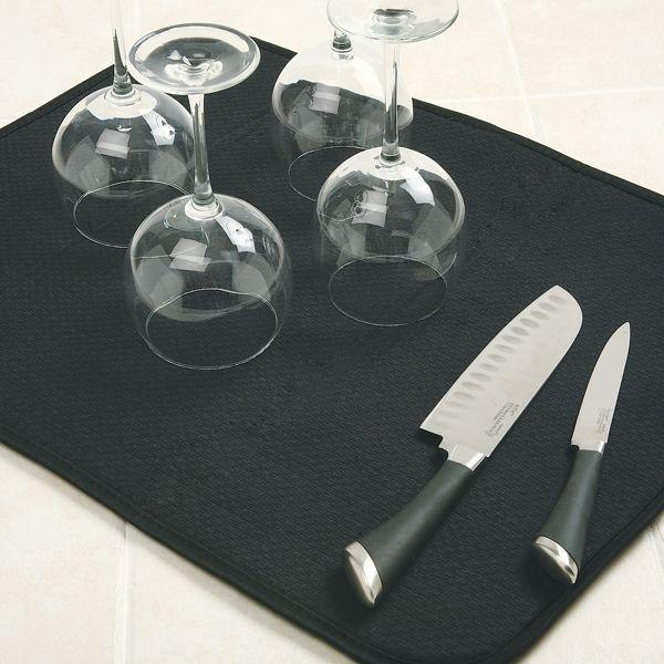 Norpro - 16" x 18" Black Dish Drying Mat - 359E