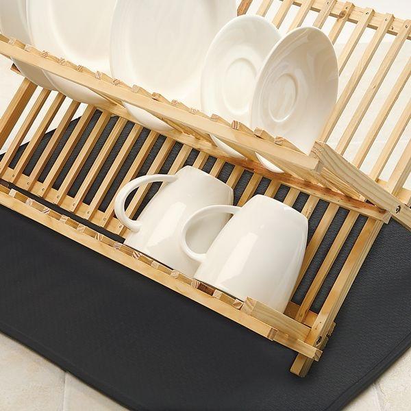 Norpro - 16" x 18" Black Dish Drying Mat - 359E