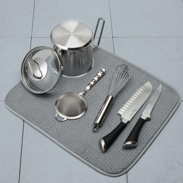 Norpro - 16" x 18" Gray Dish Drying Mat - 359G