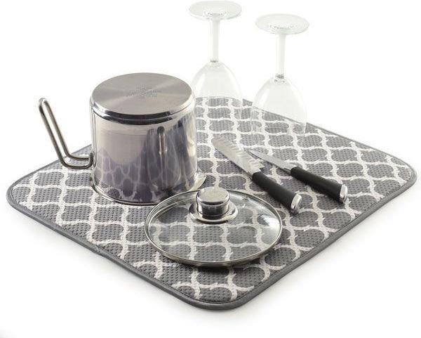 Norpro - 16" x 18" Gray Trellis Dish Drying Mat - 359T