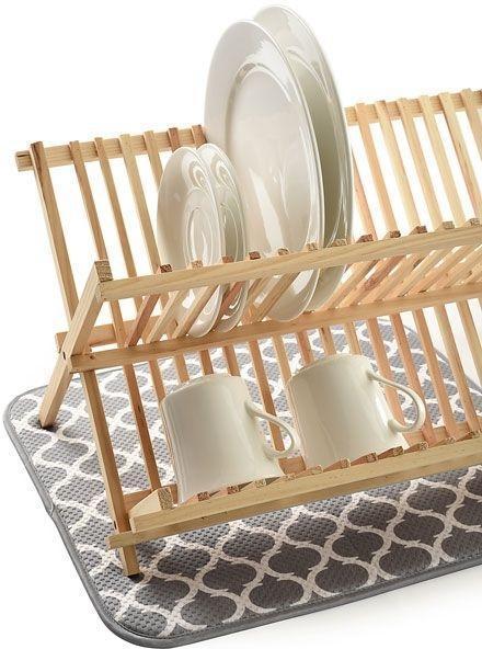 Norpro - 16" x 18" Gray Trellis Dish Drying Mat - 359T