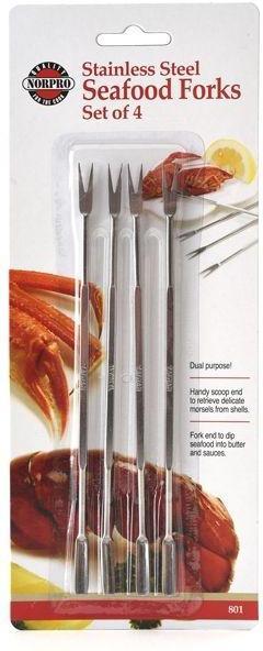 Norpro - 4 Piece Set Stainless Steel Seafood Forks - 801
