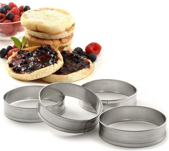 Norpro - 4 Piece Stainless Steel English Muffin Rings - 3776