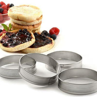 Norpro - 4 Piece Stainless Steel English Muffin Rings - 3776