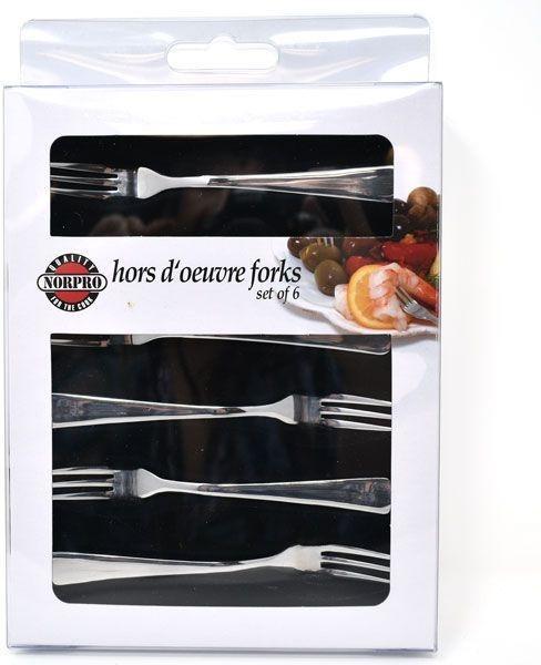 Norpro - 6 Pieces Stainless Steel Hors D'oeuvres Forks - 1917