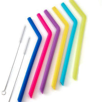 Norpro - 6 Reusable Silicone Straws with 2 Cleaning Brushes - 407