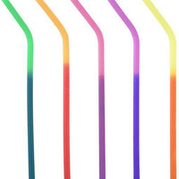 Norpro - 6 Silicone Colour Changing Straws with 2 Cleaning Brushes - 4030