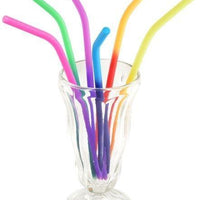 Norpro - 6 Silicone Colour Changing Straws with 2 Cleaning Brushes - 4030