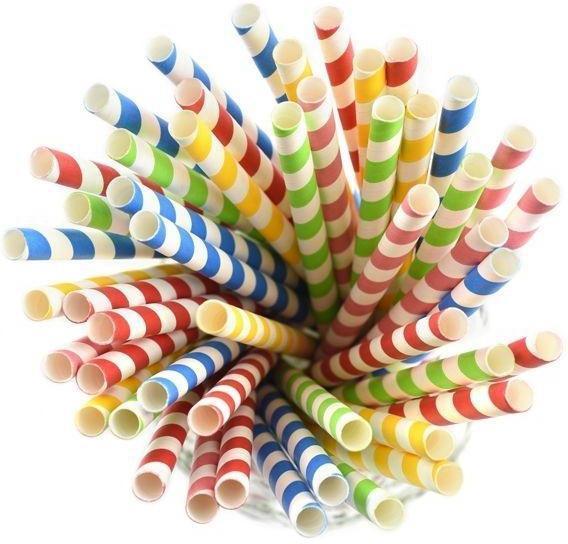 Norpro - Assorted Striped Paper Smoothie Straws (100 Pieces) - 4023