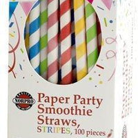 Norpro - Assorted Striped Paper Smoothie Straws (100 Pieces) - 4023
