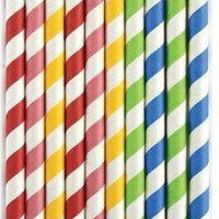 Norpro - Assorted Striped Paper Smoothie Straws (100 Pieces) - 4023