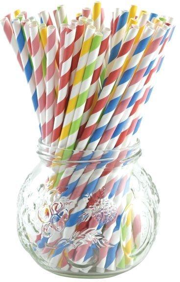 Norpro - Assorted Striped Paper Straws (100 Pieces) - 4022 - DISCONTINUED