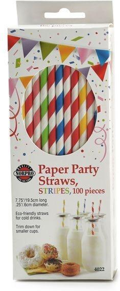 Norpro - Assorted Striped Paper Straws (100 Pieces) - 4022 - DISCONTINUED