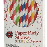 Norpro - Assorted Striped Paper Straws (100 Pieces) - 4022 - DISCONTINUED
