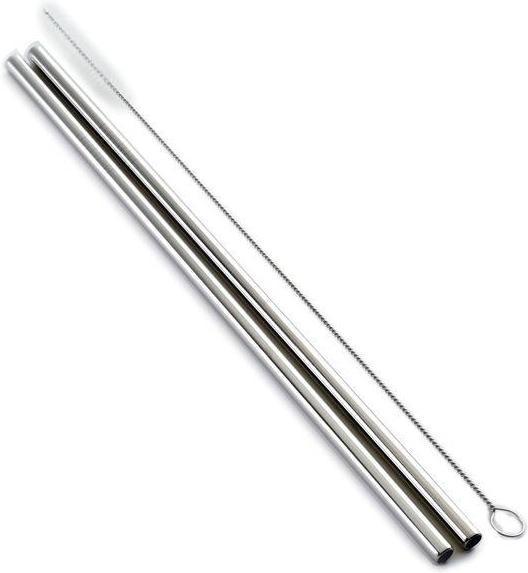 Norpro - Pack of 2 11" Stainless Steel Straw with Brush - 473