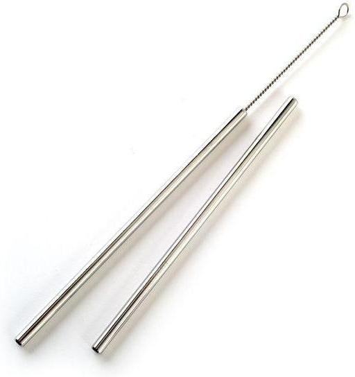 Norpro - Pack of 2 11" Stainless Steel Straw with Brush - 473