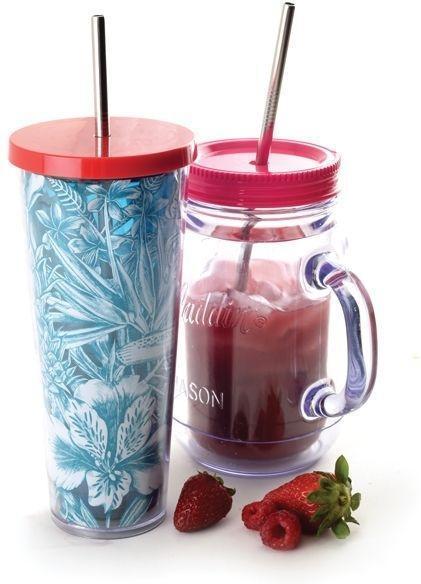 Norpro - Pack of 2 11" Stainless Steel Straw with Brush - 473