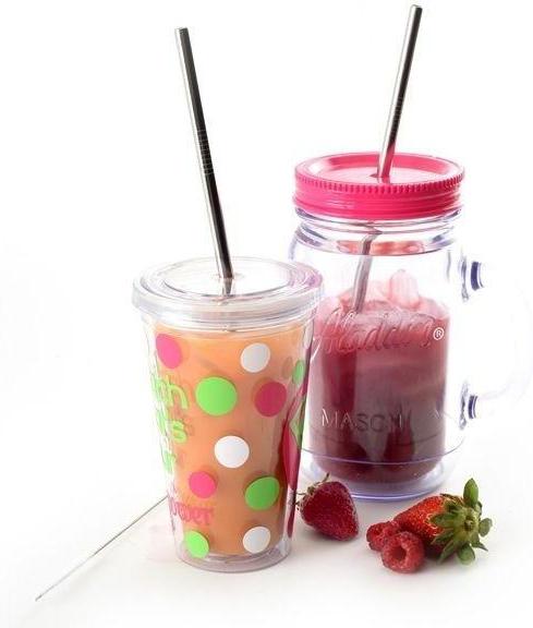 Norpro - Pack of 2 11" Stainless Steel Straw with Brush - 473