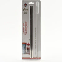 Norpro - Pack of 2 11" Stainless Steel Straw with Brush - 473