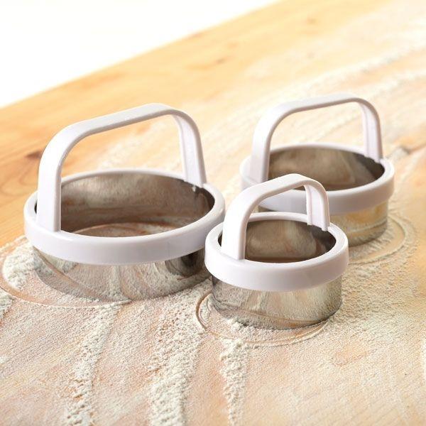 Norpro - Pack of 3 Plain Biscuit/Cookie Cutters - 3489