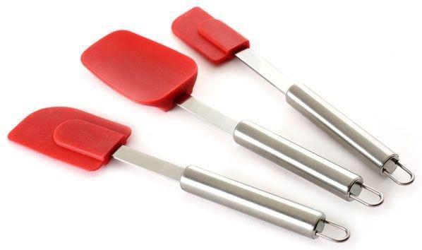 Norpro - Pack of 3 Silicone Stainless Steel Spatulas - 2993