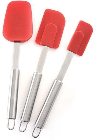 Norpro - Pack of 3 Silicone Stainless Steel Spatulas - 2993