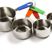 Norpro - Pack of 4 Stainless Steel Measuring Cups with Silicone Handles - 3101