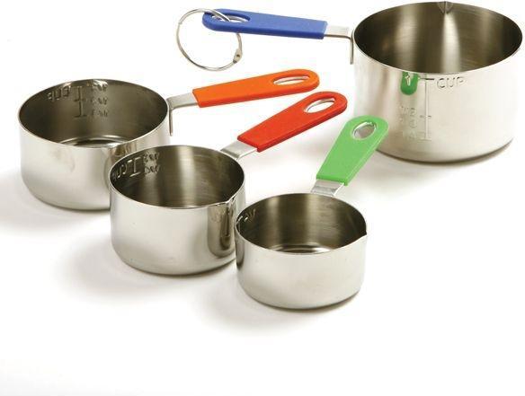 Norpro - Pack of 4 Stainless Steel Measuring Cups with Silicone Handles - 3101