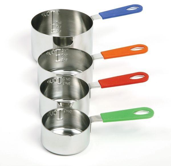 Norpro - Pack of 4 Stainless Steel Measuring Cups with Silicone Handles - 3101